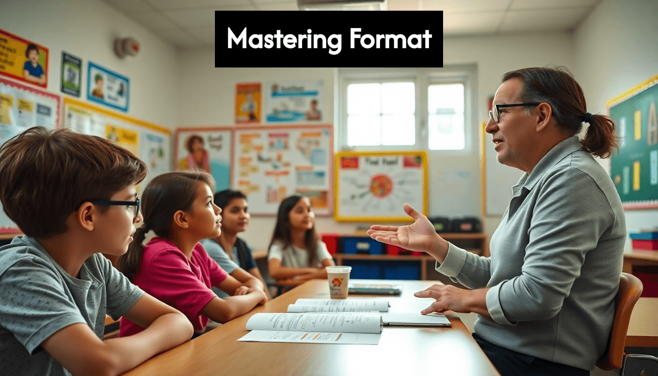 Aula con profesor y estudiantes