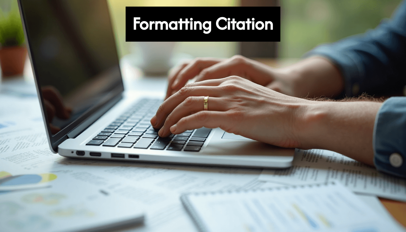 Handen typen en verwijzen naar tijdschriften en notities