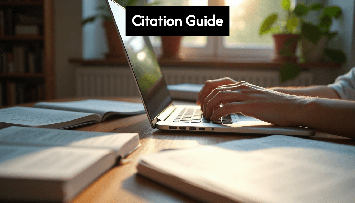 Handen typen op laptop met tijdschriften en notities