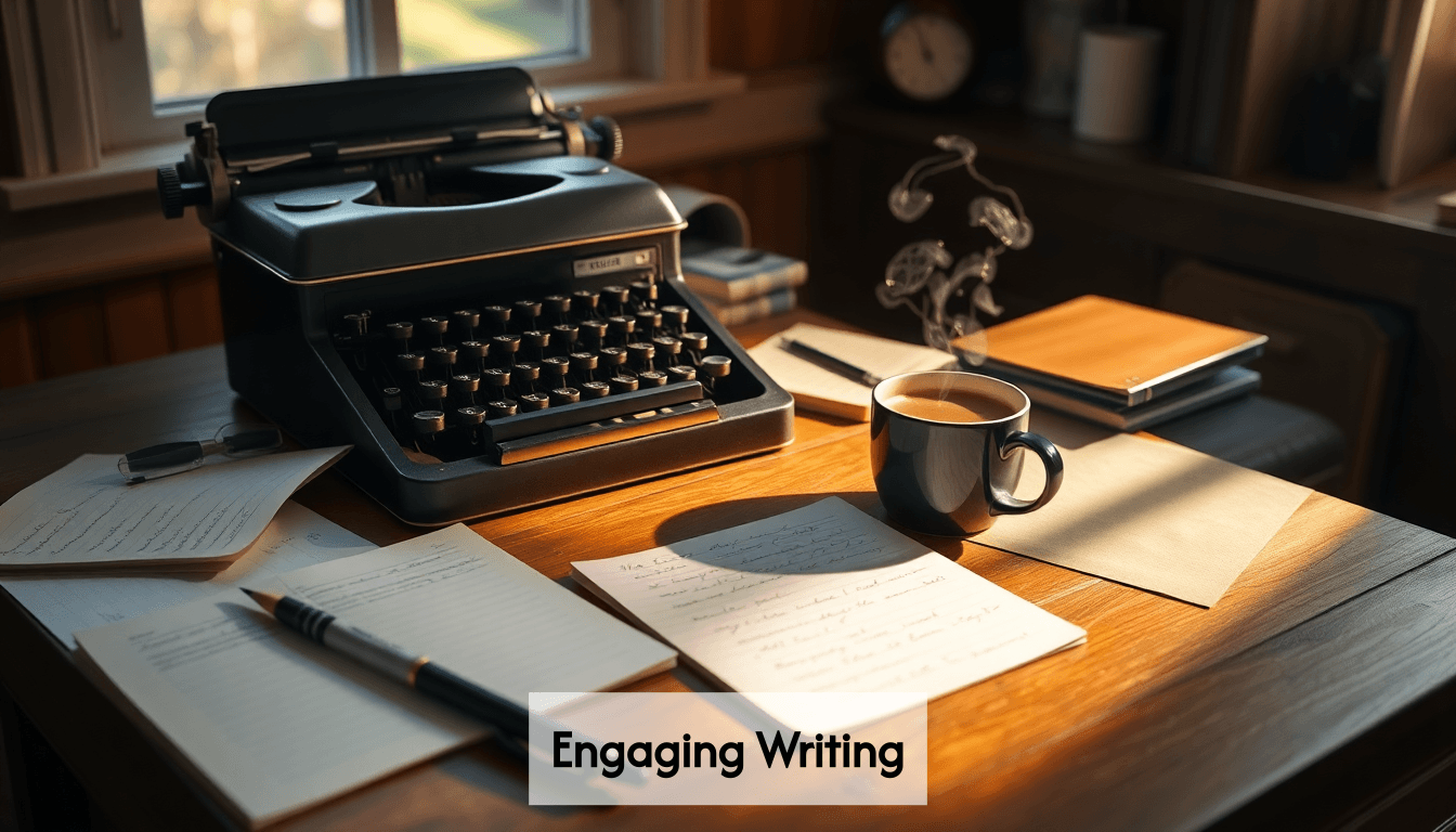 Writers desk with coffee