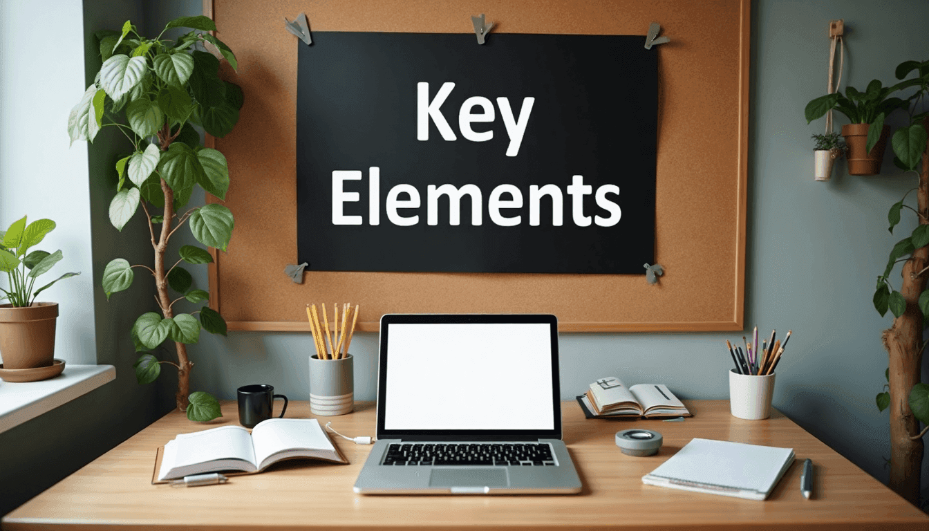 Thuisbureau met laptop en essayopmaakdetails