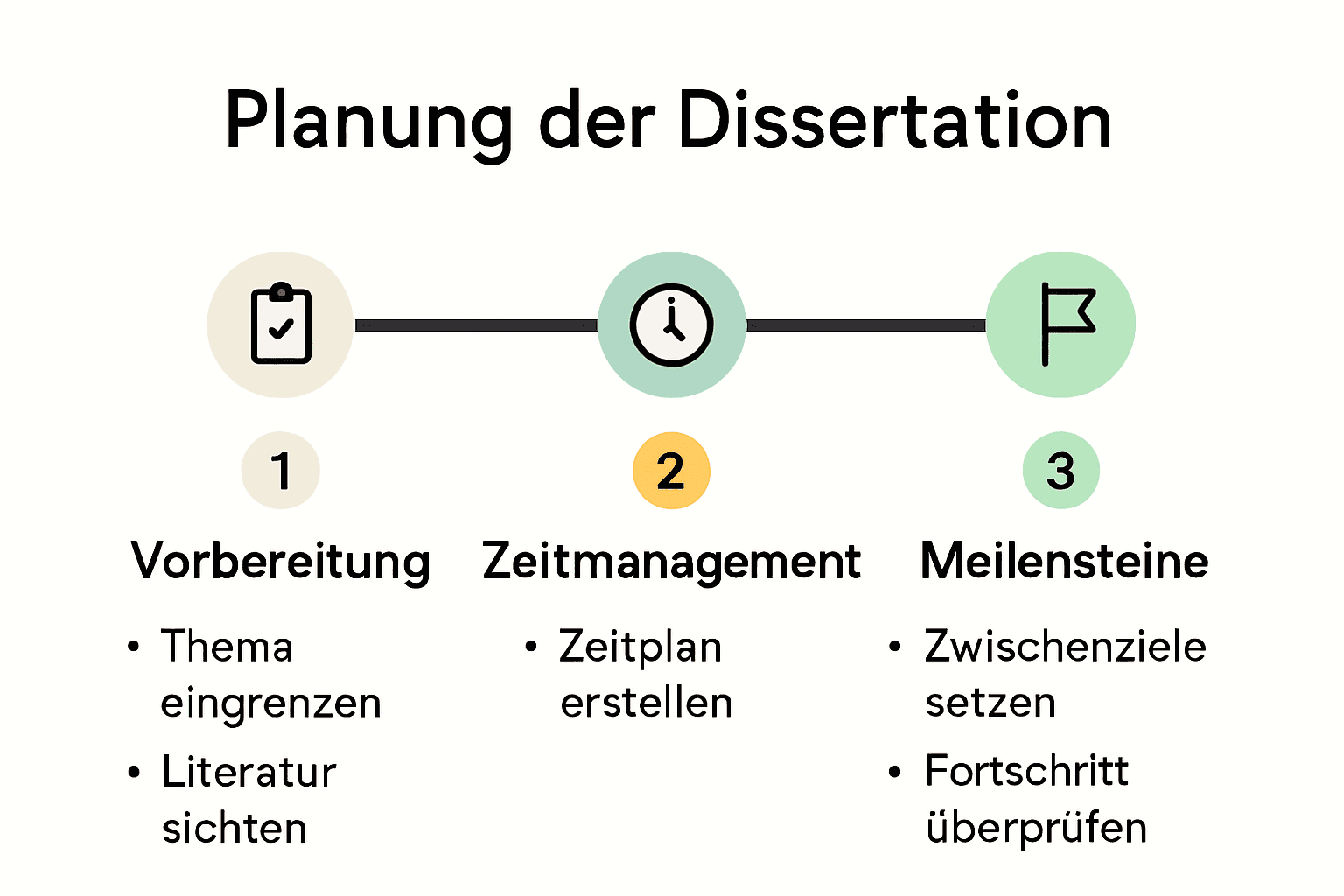 논문 계획 및 구조화 인포그래픽 – 단계 및 시간 관리
