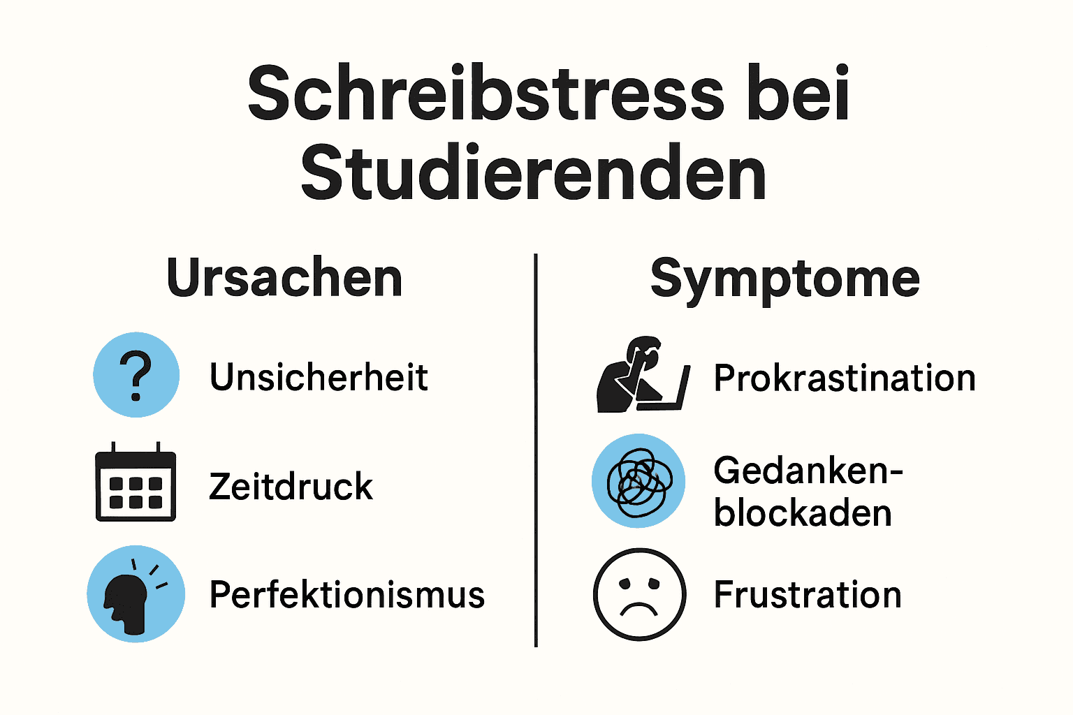 Visión general de las causas y síntomas del estrés al escribir para estudiantes