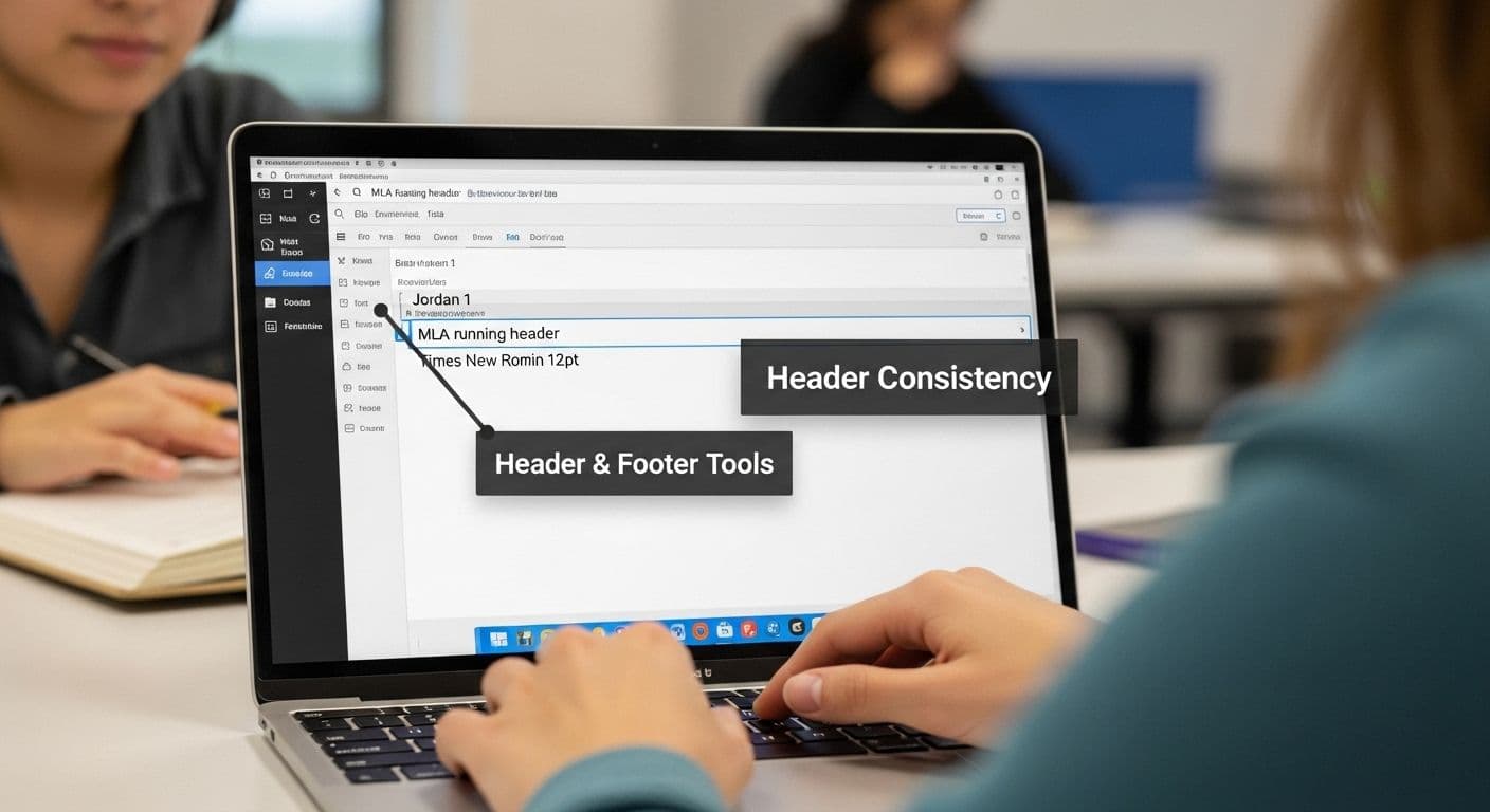 mla koptekst implementatie