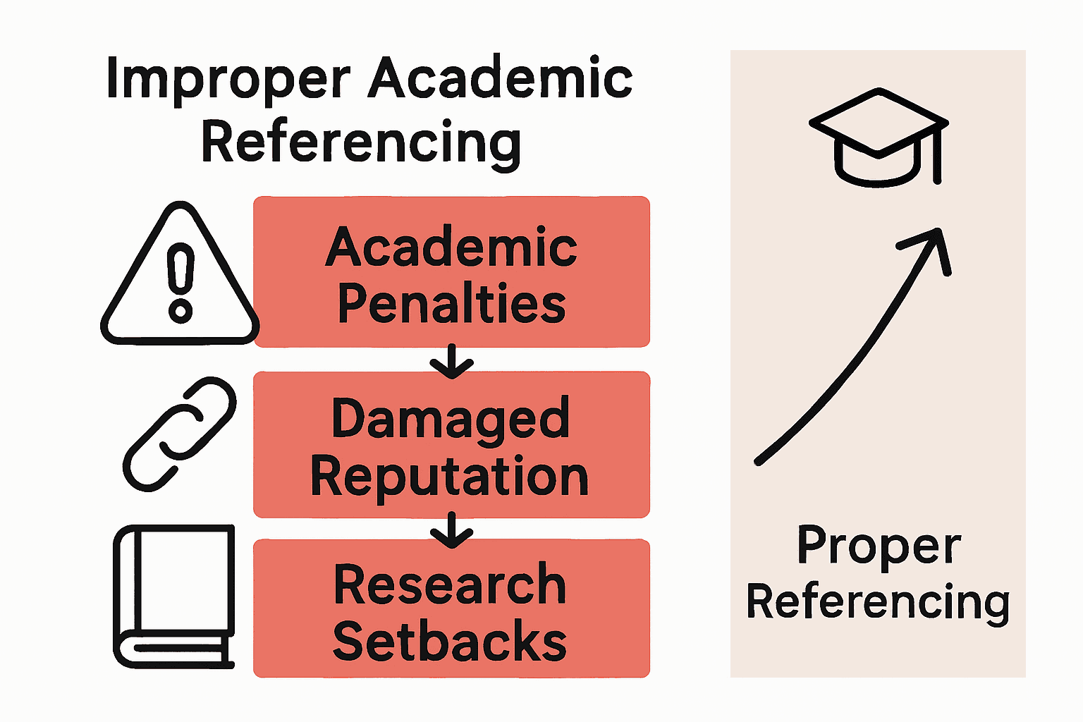 Linfografica mostra le conseguenze e i rischi del riferimento