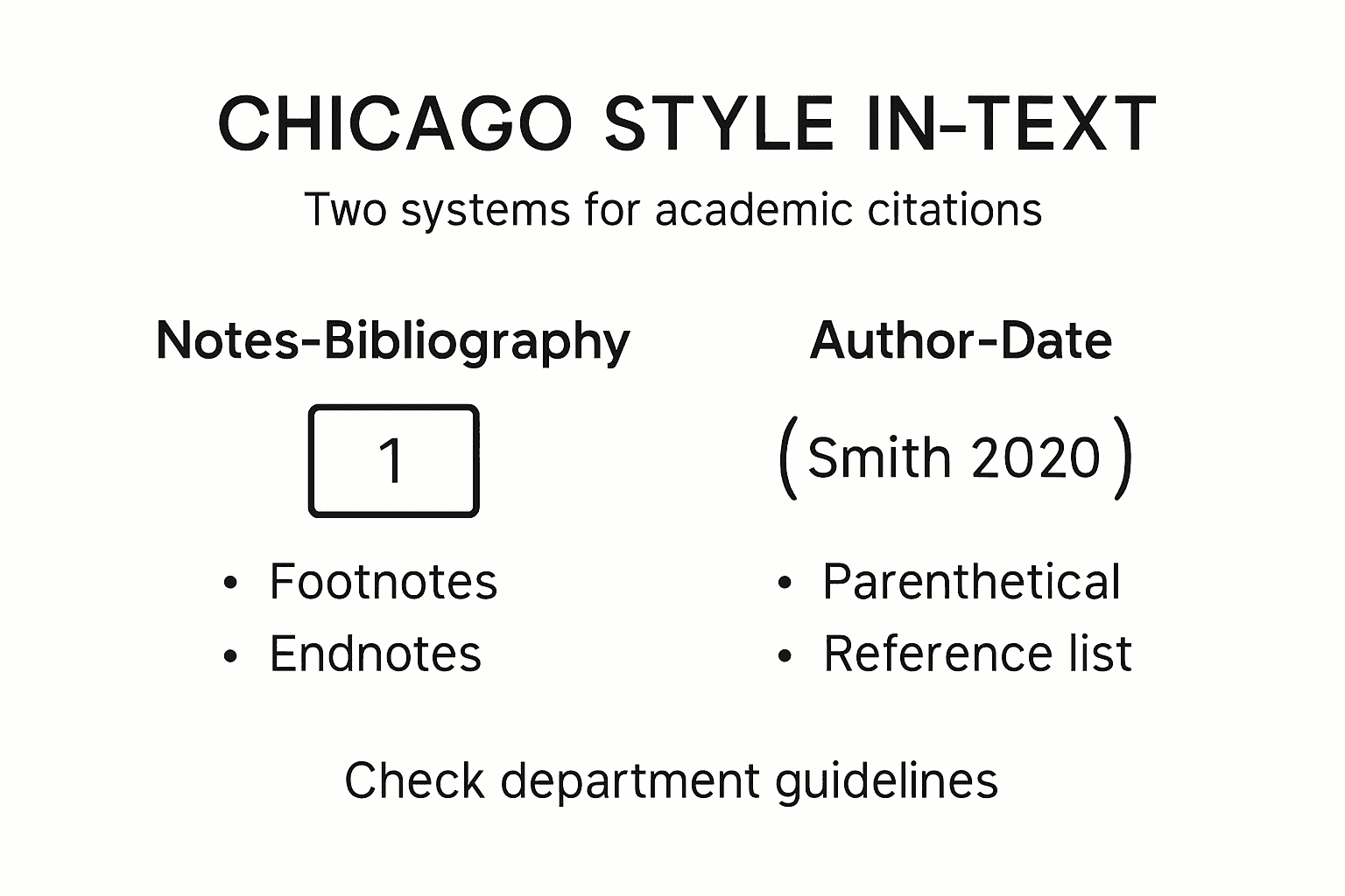 Infographic Chicago Style citation systems overview