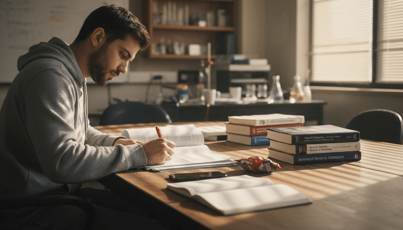 Estudante verificando detalhes de referência APA