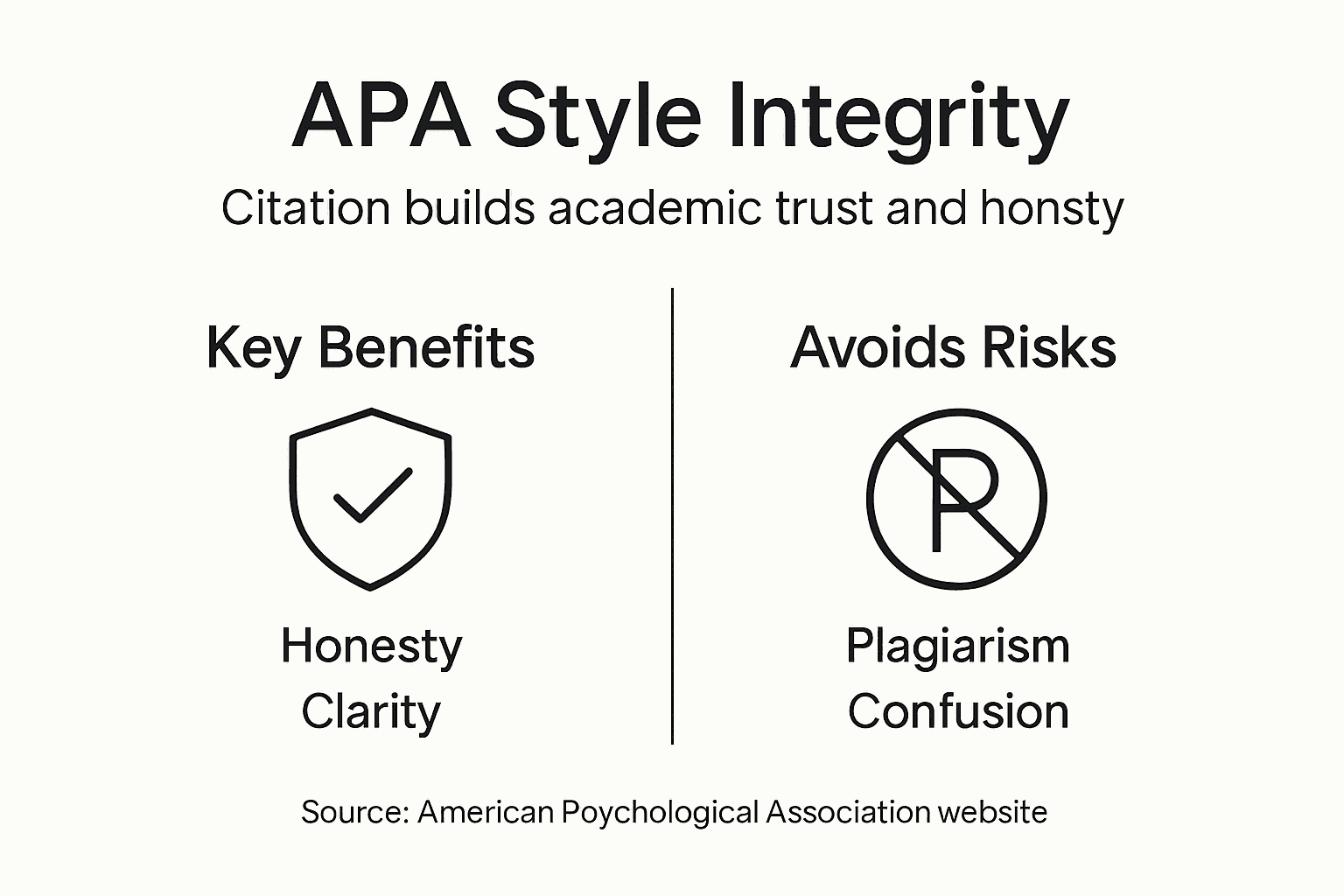 Infographic over APA-integriteit en citatie