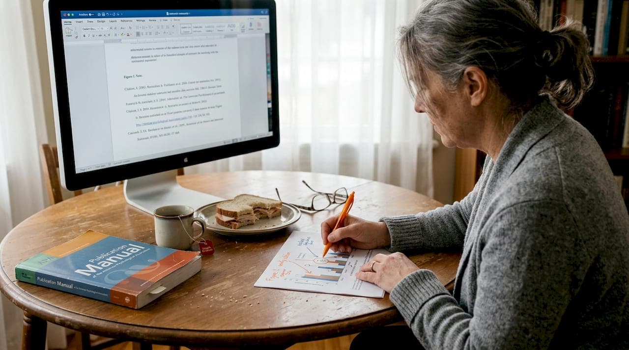 Éditeur examinant le formatage des notes de figure APA