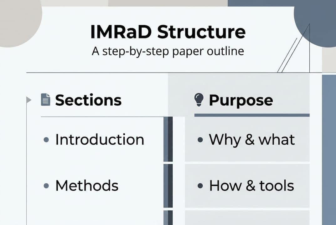Infografía de las secciones clave del marco IMRaD