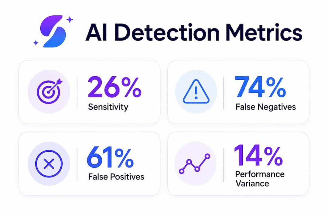 Infographic showing AI detection accuracy metrics