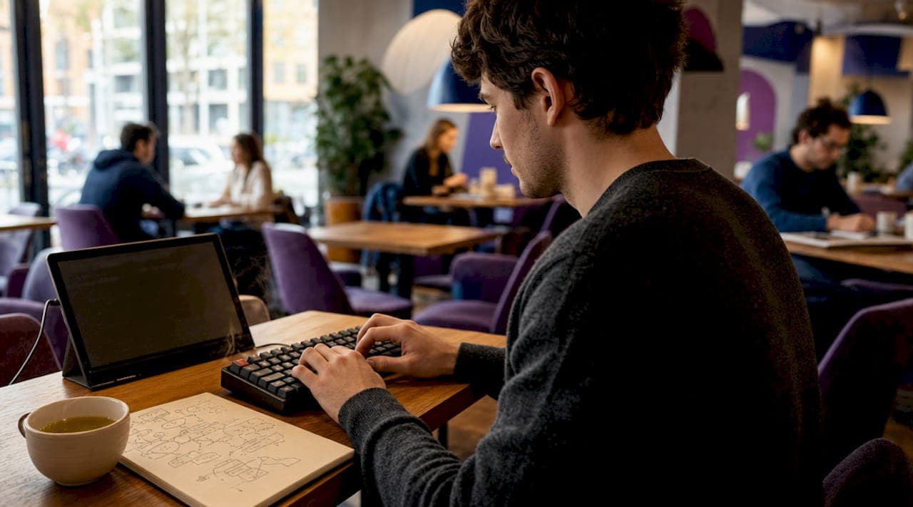 Hands typing code for AI detection tools