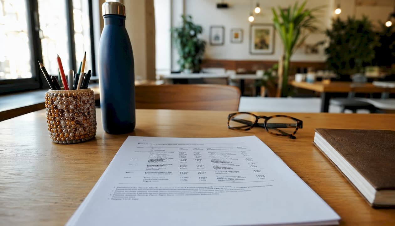 Tableau imprimé au format APA sur un bureau détude