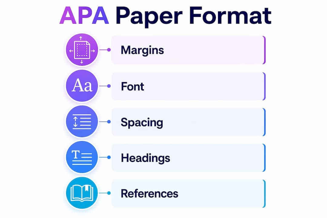 Infographie montrant les étapes de formatage dun document APA