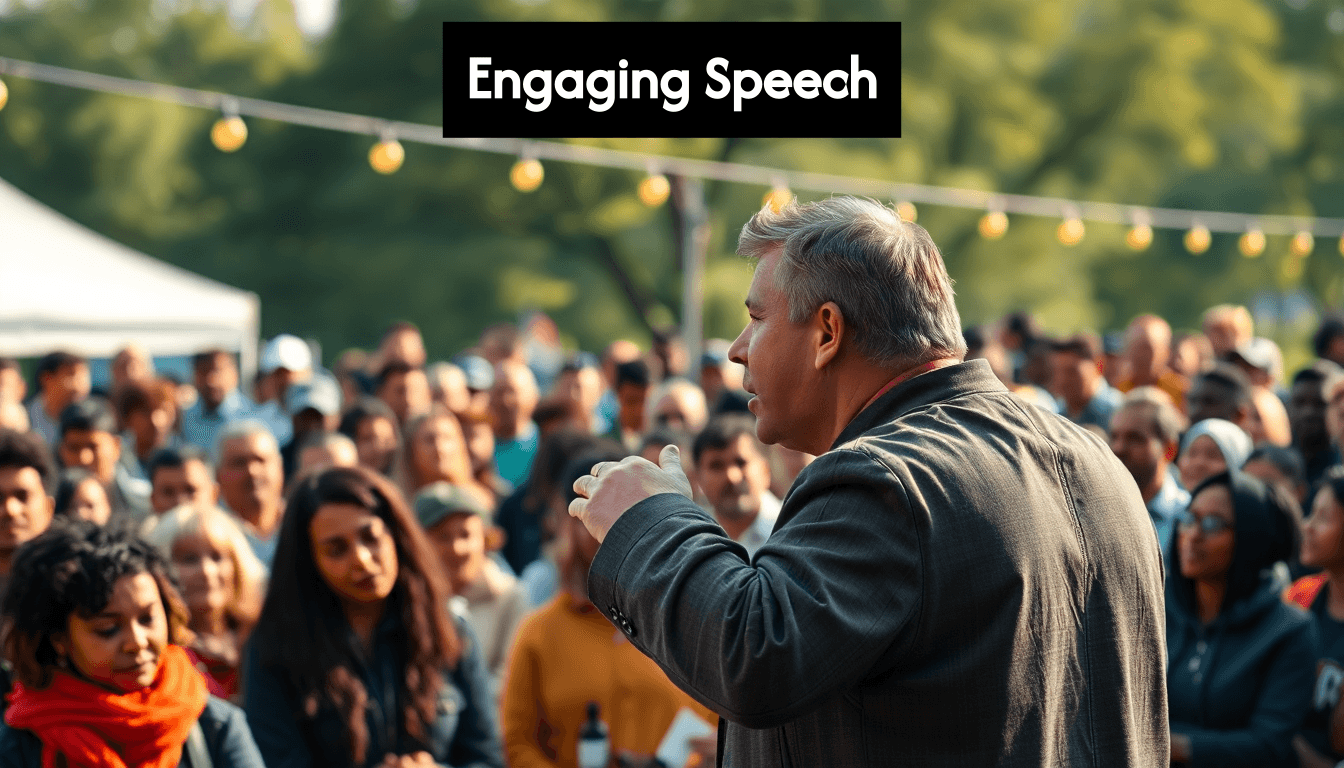 Ein leidenschaftlicher Aktivist spricht zu einem engagierten Publikum