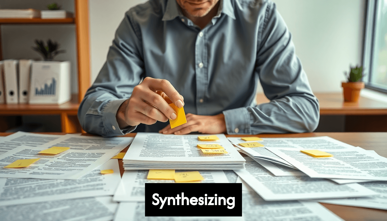 Pesquisador comparando artigos acadêmicos