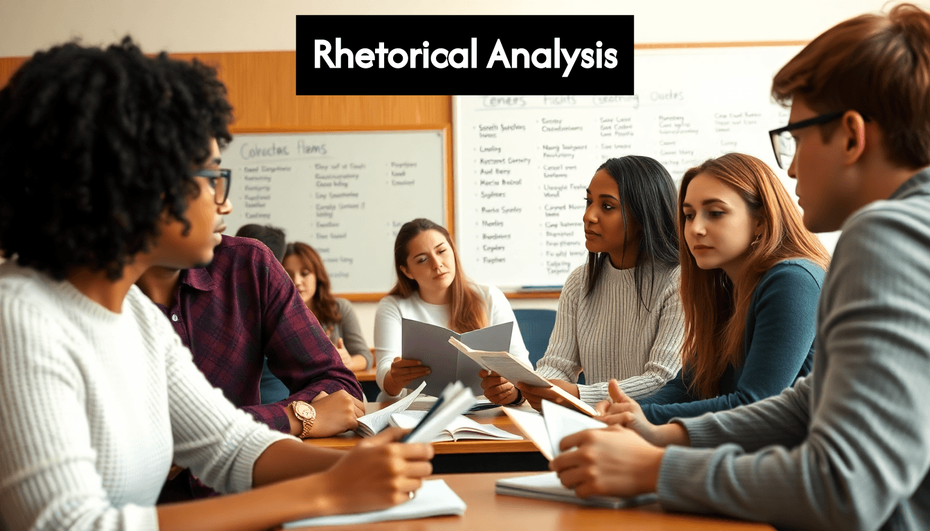 Studenten die retorische analyse bespreken