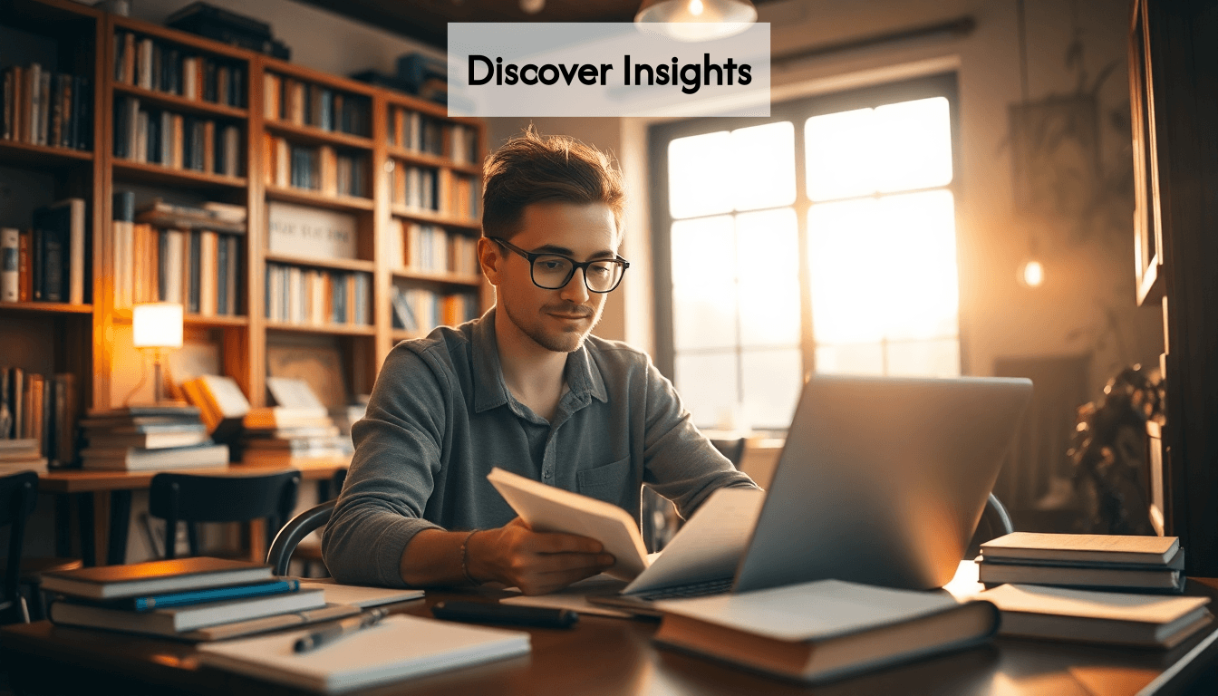 Pisatelj, ki piše profilni esej v prijetni kavarni.