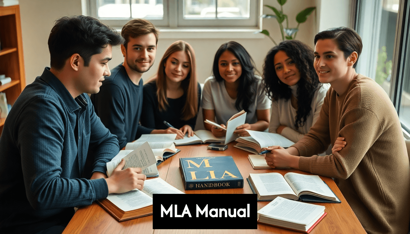 Studenten die studeren met de MLA Handleiding